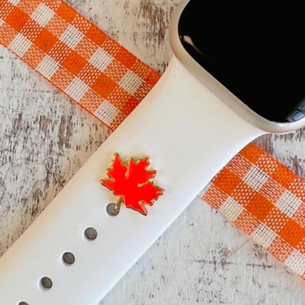 Fall Whimsy Autumn Leaf Charm For Silicone/Leather Watch Band - NEW